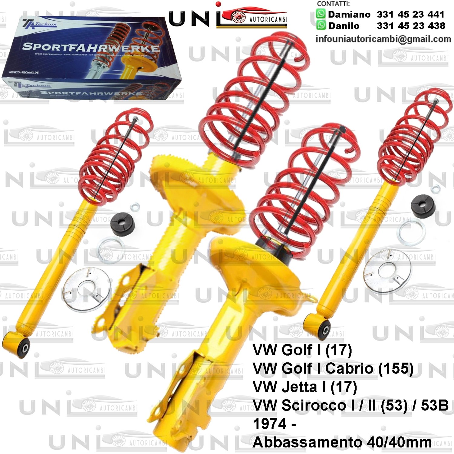 Kit Assetto Sportivo Fisso Tatechnix  VW Golf I (17) da 1974 -