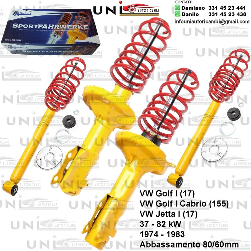 Kit Assetto Sportivo Fisso Tatechnix VW Golf I (17) da 04.1974 a 08.1983