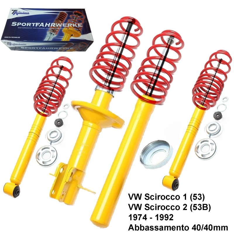 Kit Assetto Sportivo Fisso Tatechnix VW Scirocco l / ll (53, 53B) da 04.1974 a 08.1992