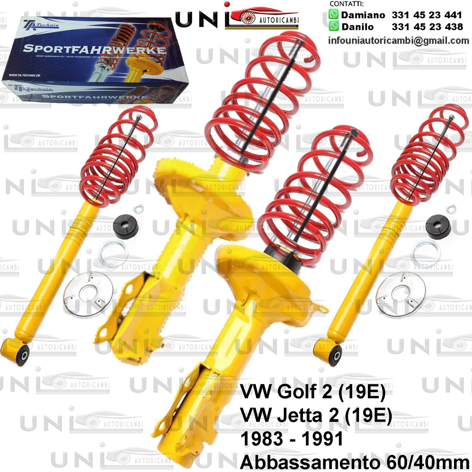 Kit Assetto Sportivo Fisso Tatechnix VW Golf ll (19E) da 08.1983 a 11.1991