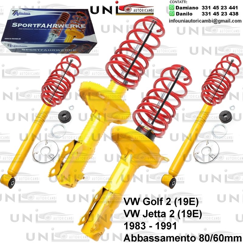 Kit Assetto Sportivo Fisso Tatechnix VW Golf ll (19E) da 08.1983 a 11.1991
