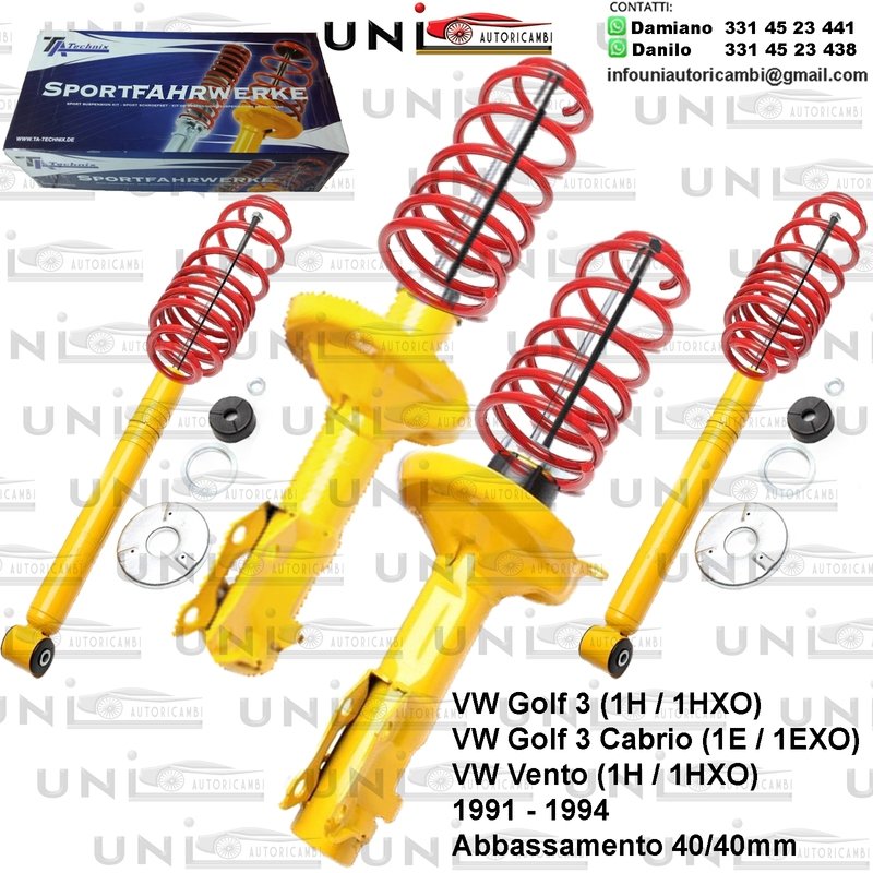Kit Assetto Sportivo Fisso Tatechnix VW Golf 3 (1H / 1HXO) da 10.1991 a 09.1994