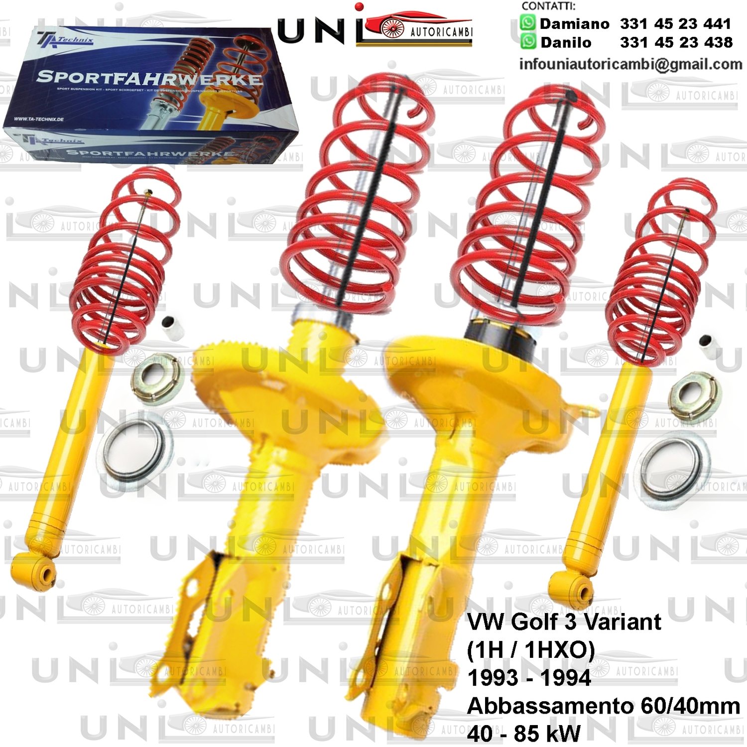 Kit Assetto Sportivo Fisso Tatechnix VW Golf lll Variant (1H / 1HXO) da 12.1993 a 08.1994