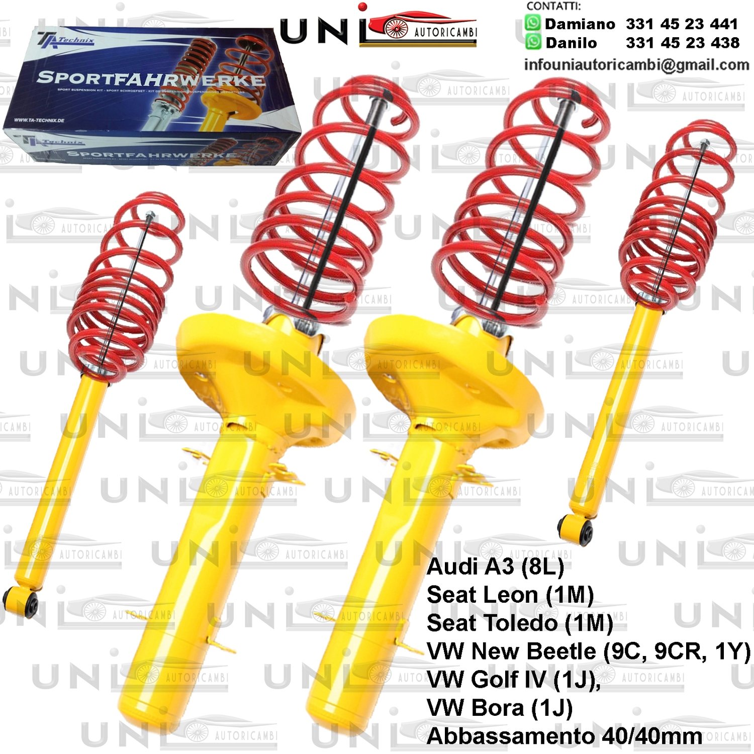 Kit Assetto Sportivo Fisso Tatechnix Audi A3 (8L) da 1996 a 2003