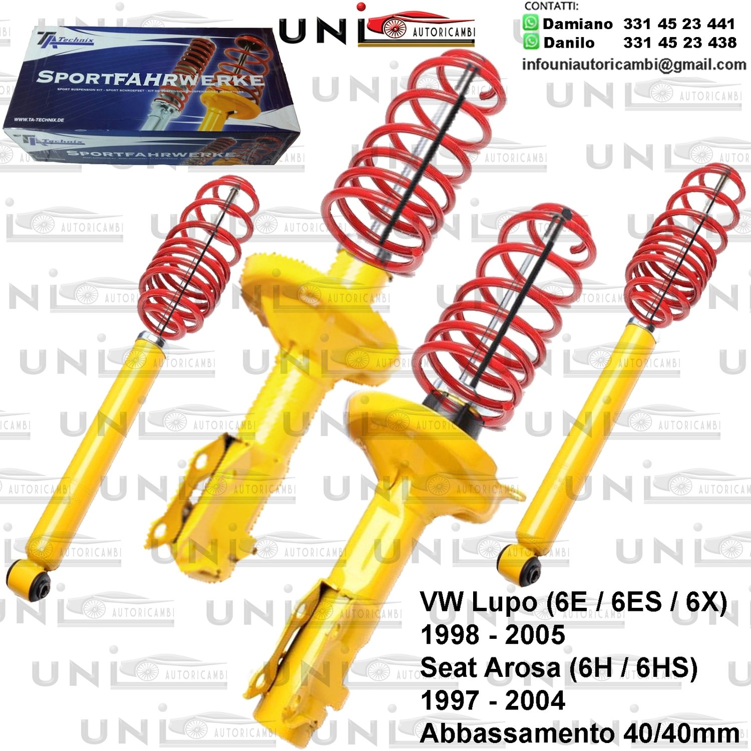 Kit Assetto Sportivo Fisso Tatechnix VW Lupo (6E / 6ES / 6X) da 10.1998 a 2005