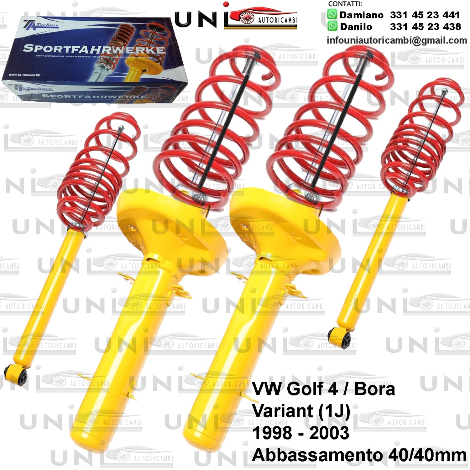 Kit Assetto Sportivo Fisso Tatechnix VW Golf lV / Bora Variant (1J) da 12.1998 a 11.2003