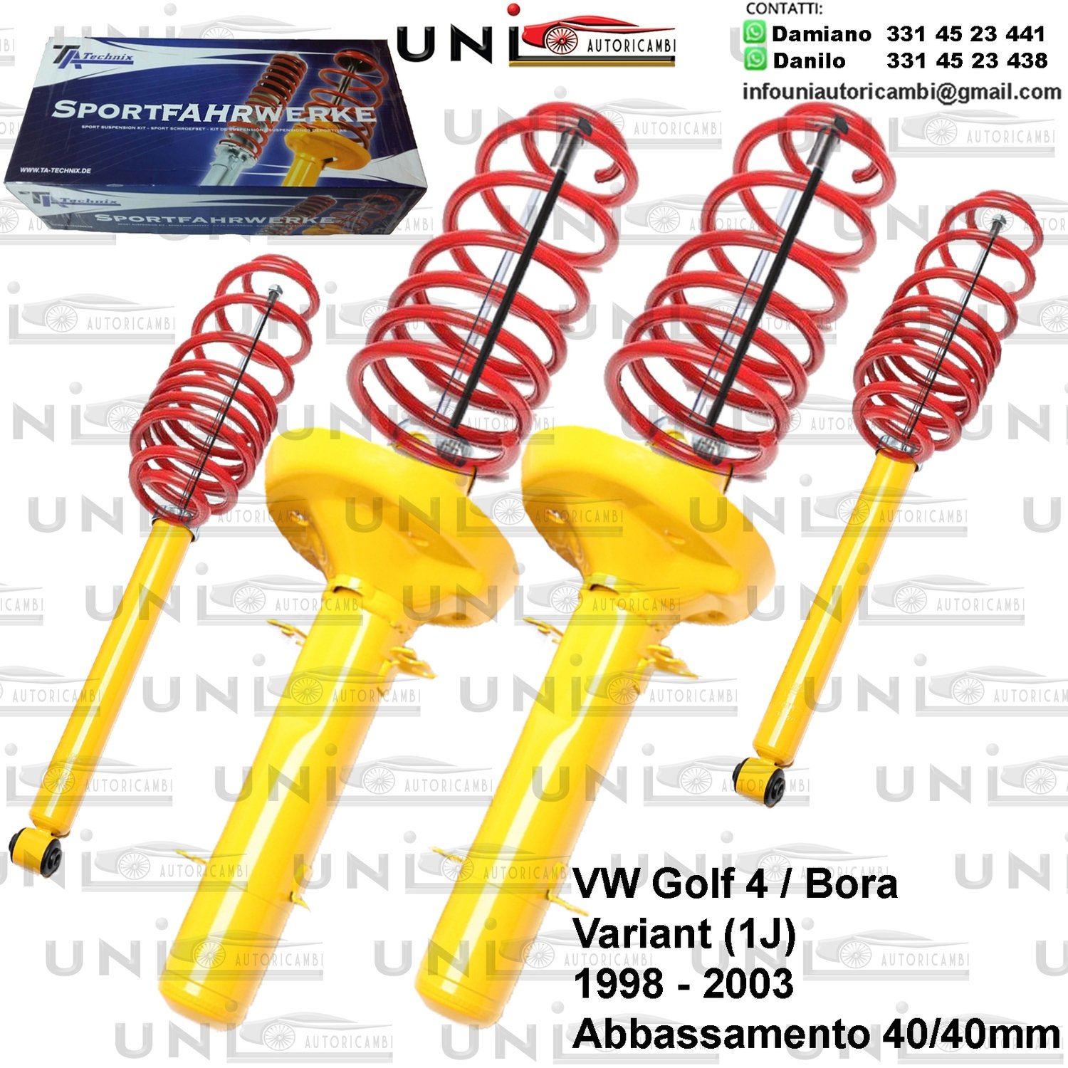 Kit Assetto Sportivo Fisso Tatechnix VW Golf lV / Bora Variante (1J) da 12.1998 a 11.2003
