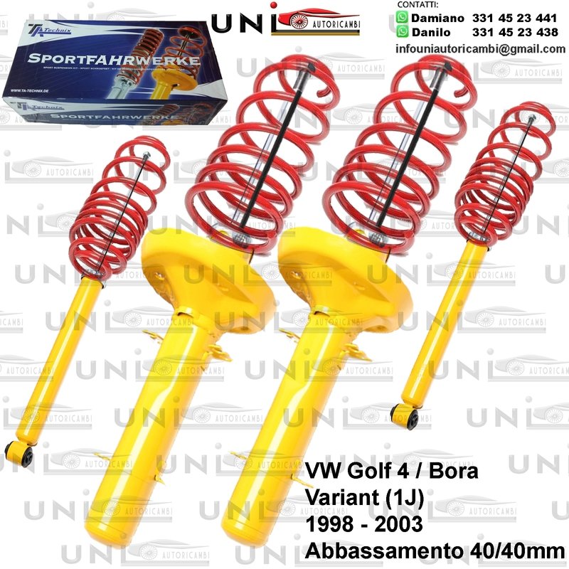 Kit Assetto Sportivo Fisso Tatechnix VW Golf lV / Bora Variante (1J) da 12.1998 a 11.2003