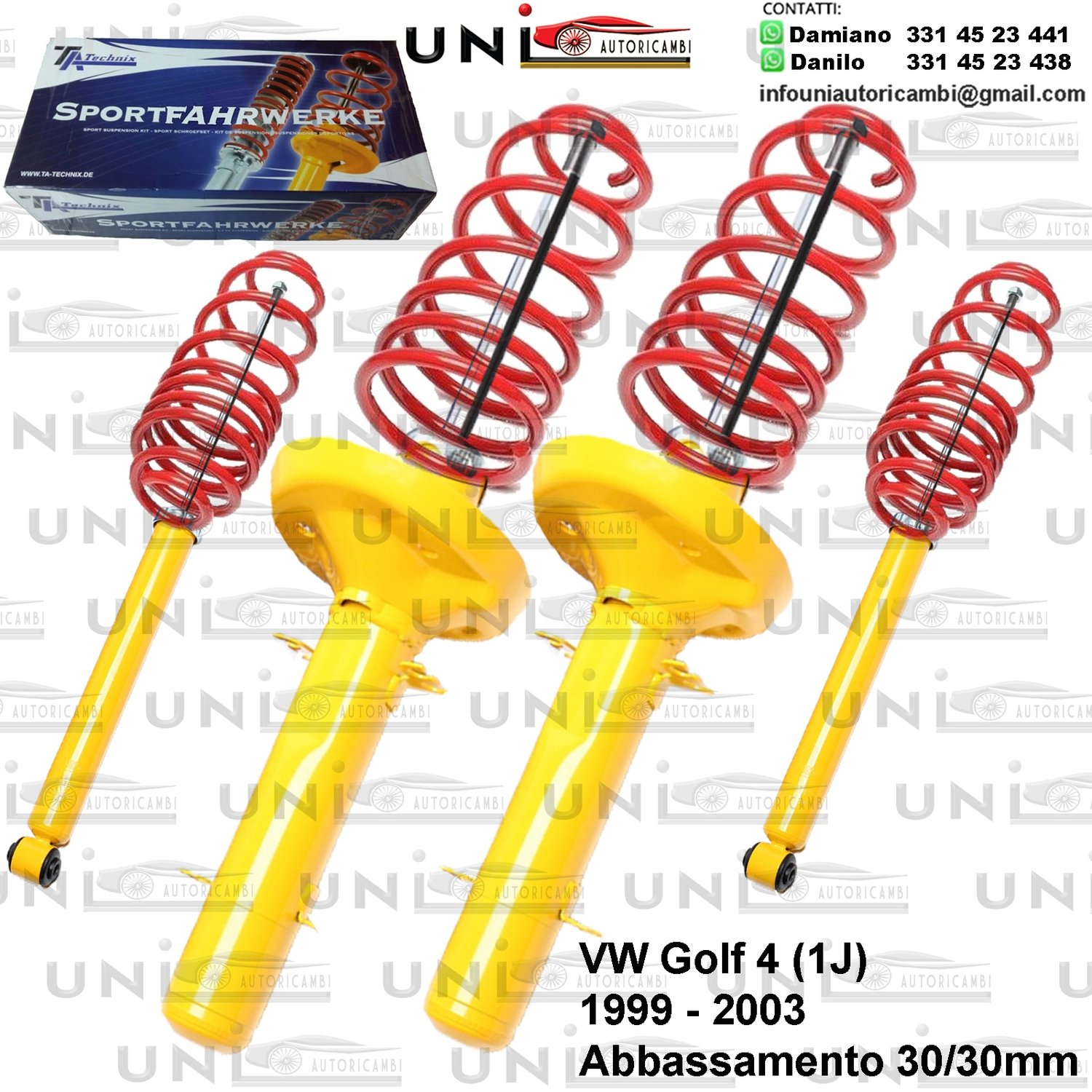Kit Assetto Sportivo Fisso Tatechnix VW Golf lV (1J) da 05.1999 a 11.2003