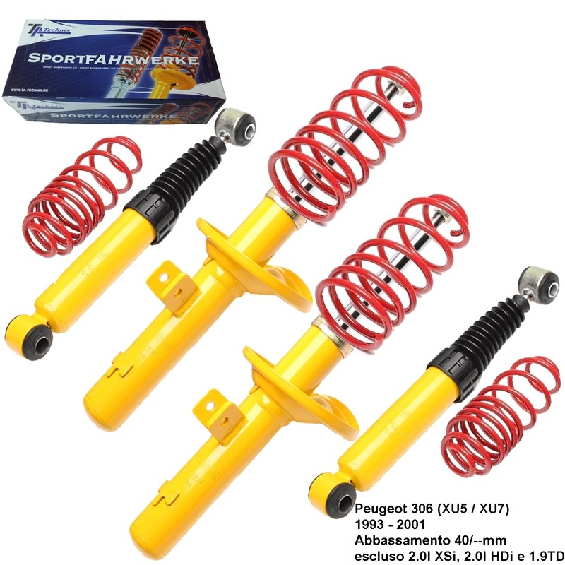 Kit Assetto Sportivo Fisso Tatechnix Peugeot 306 (XU5 / XU7) da 03.1993 a 2001