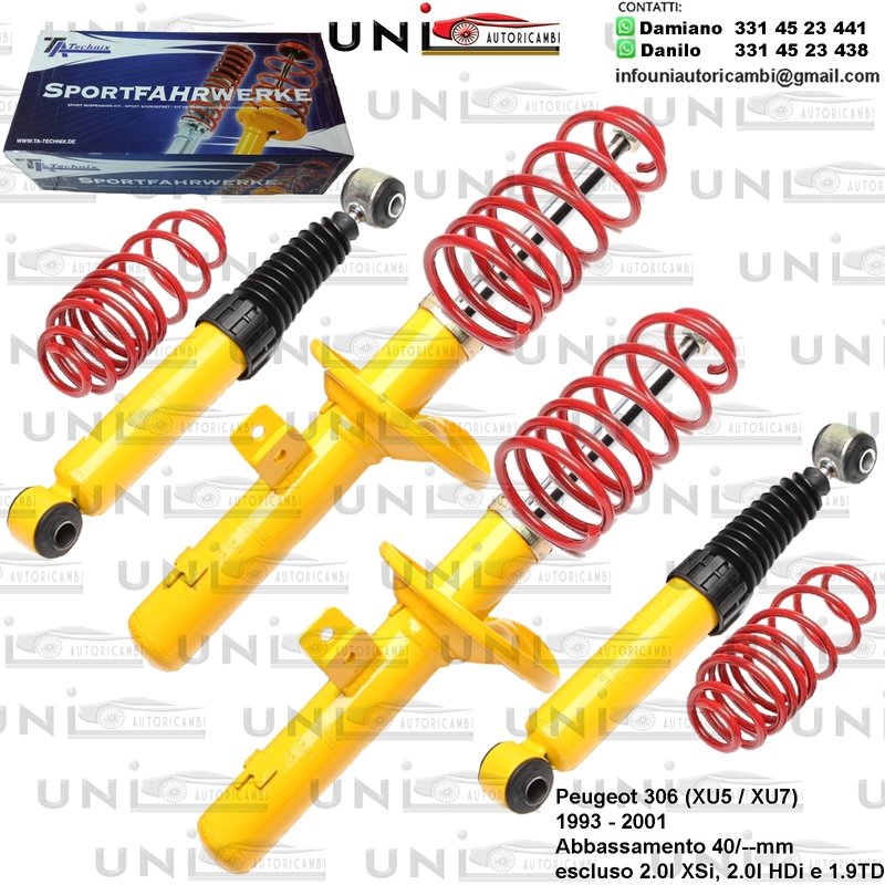 Kit Assetto Sportivo Fisso Tatechnix Peugeot 306 (XU5 / XU7) da 03.1993 a 2001