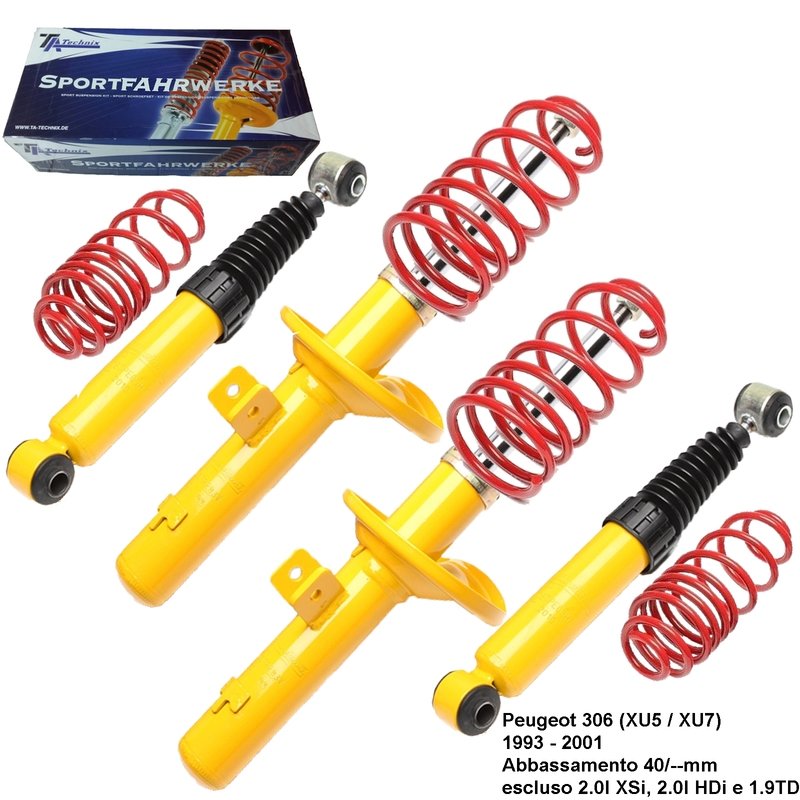 Kit Assetto Sportivo Fisso Tatechnix Peugeot 306 (XU5 / XU7) da 03.1993 a 2001