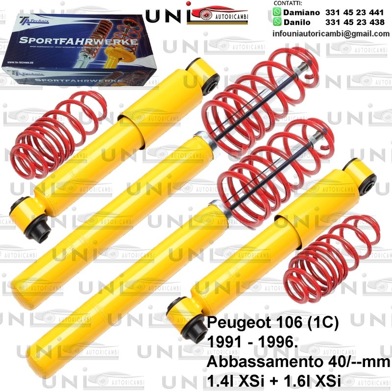 Kit Assetto Sportivo Fisso Tatechnix Peugeot 106 (1C) da 09.1991 a 04.1996