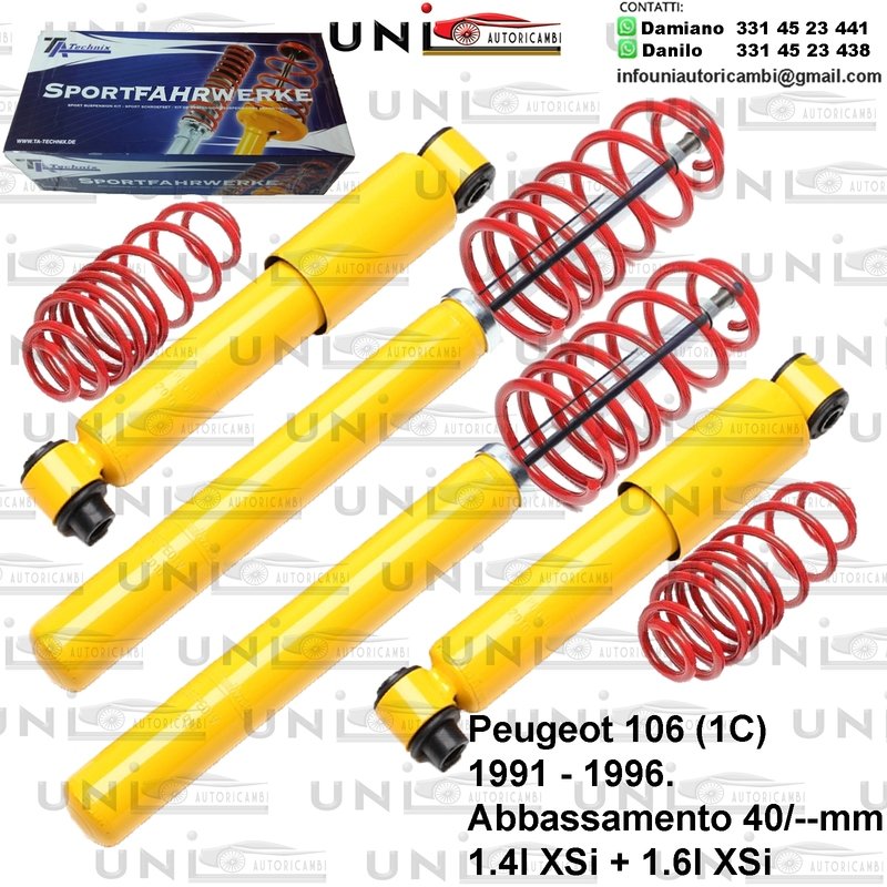 Kit Assetto Sportivo Fisso Tatechnix Peugeot 106 (1C) da 05.1996 a 07.2003