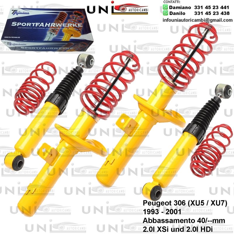 Kit Assetto Sportivo Fisso Tatechnix Peugeot 306 (XU5 / XU7) da 03.1993 a 2001