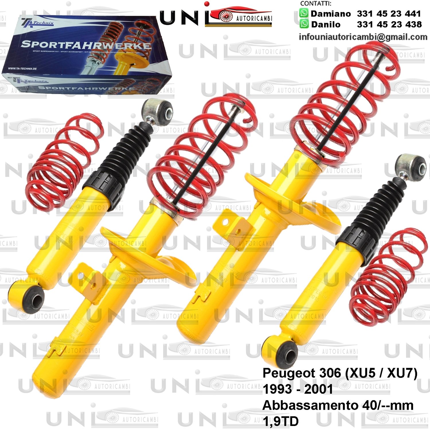 Kit Assetto Sportivo Fisso Tatechnix Peugeot 306 (XU5 / XU7) da 03.1993 a 2001