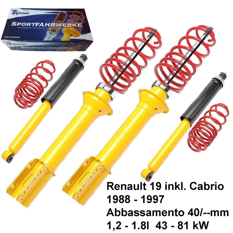 Kit Assetto Sportivo Fisso Tatechnix Renault 19 / Cabrio (B/C53 / L53 / D53 / X53) da 05.1988 a 1997