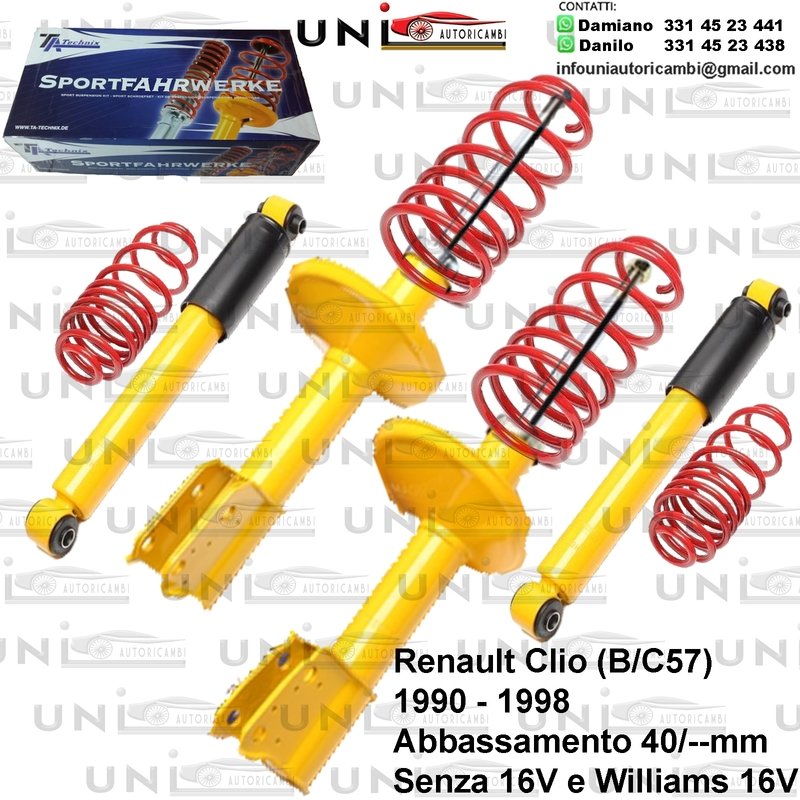 Kit Assetto Sportivo Fisso Tatechnix Renault Clio (B/C57) da 1990 a 1998