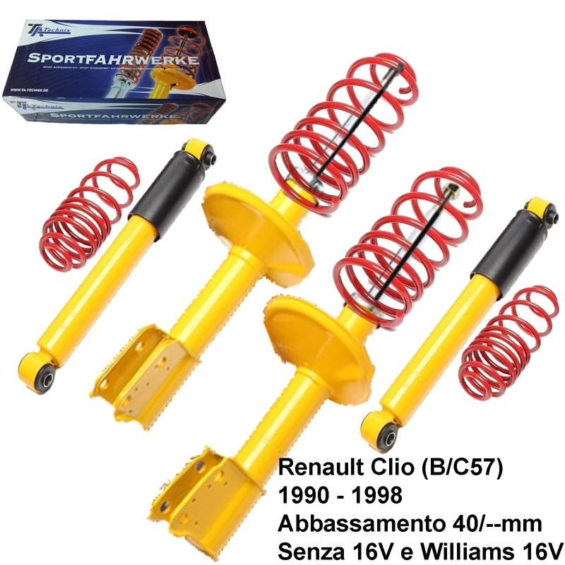 Kit Assetto Sportivo Fisso Tatechnix Renault Clio (B/C57) da 1990 a 1998