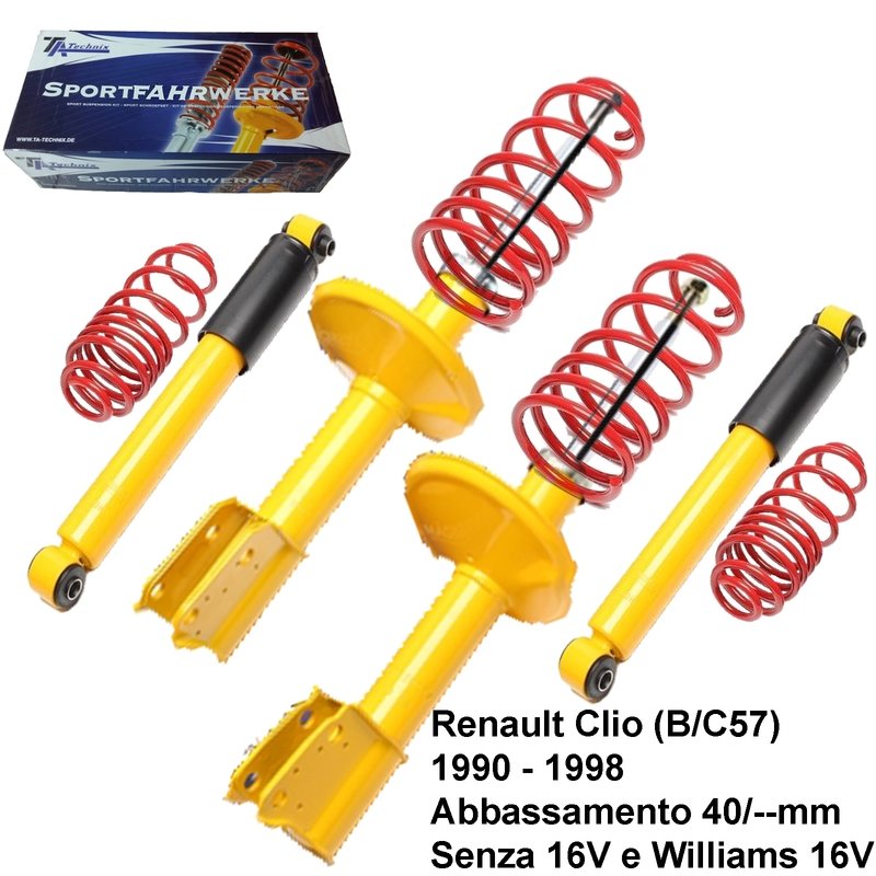 Kit Assetto Sportivo Fisso Tatechnix Renault Clio (B/C57) da 1990 a 1998