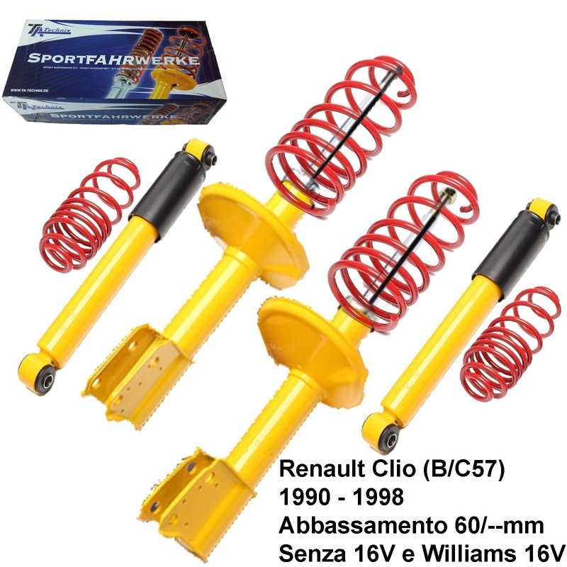 Kit Assetto Sportivo Fisso Tatechnix Renault Clio (B/C57) da 1990 a 1998