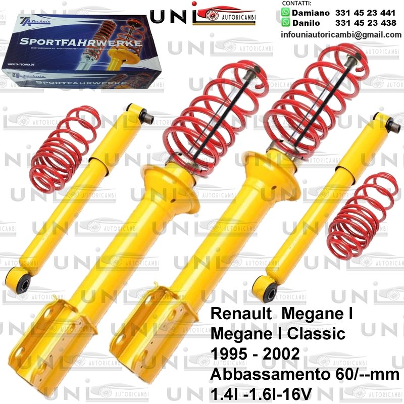 Kit Assetto Sportivo Fisso Tatechnix Renault  Megane I (BA) da 1995 a 2002