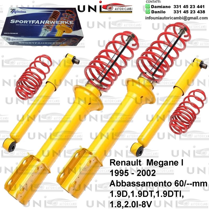 Kit Assetto Sportivo Fisso Tatechnix Renault  Megane I (BA) da 1995 a 2002