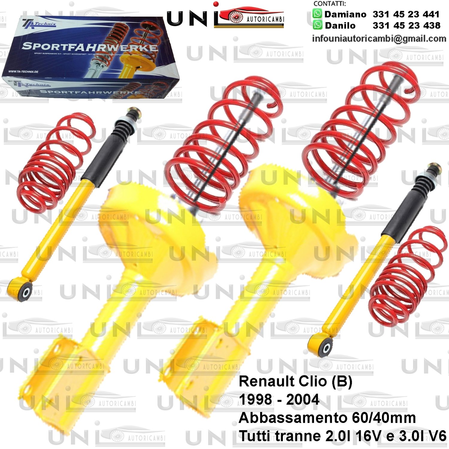 Kit Assetto Sportivo Fisso Tatechnix Renault Clio (B) da 1998 a 2004
