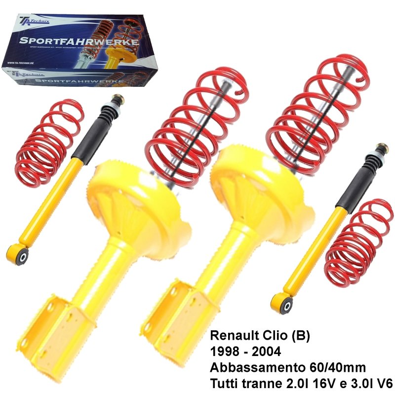 Kit Assetto Sportivo Fisso Tatechnix Renault Clio (B) da 1998 a 2004