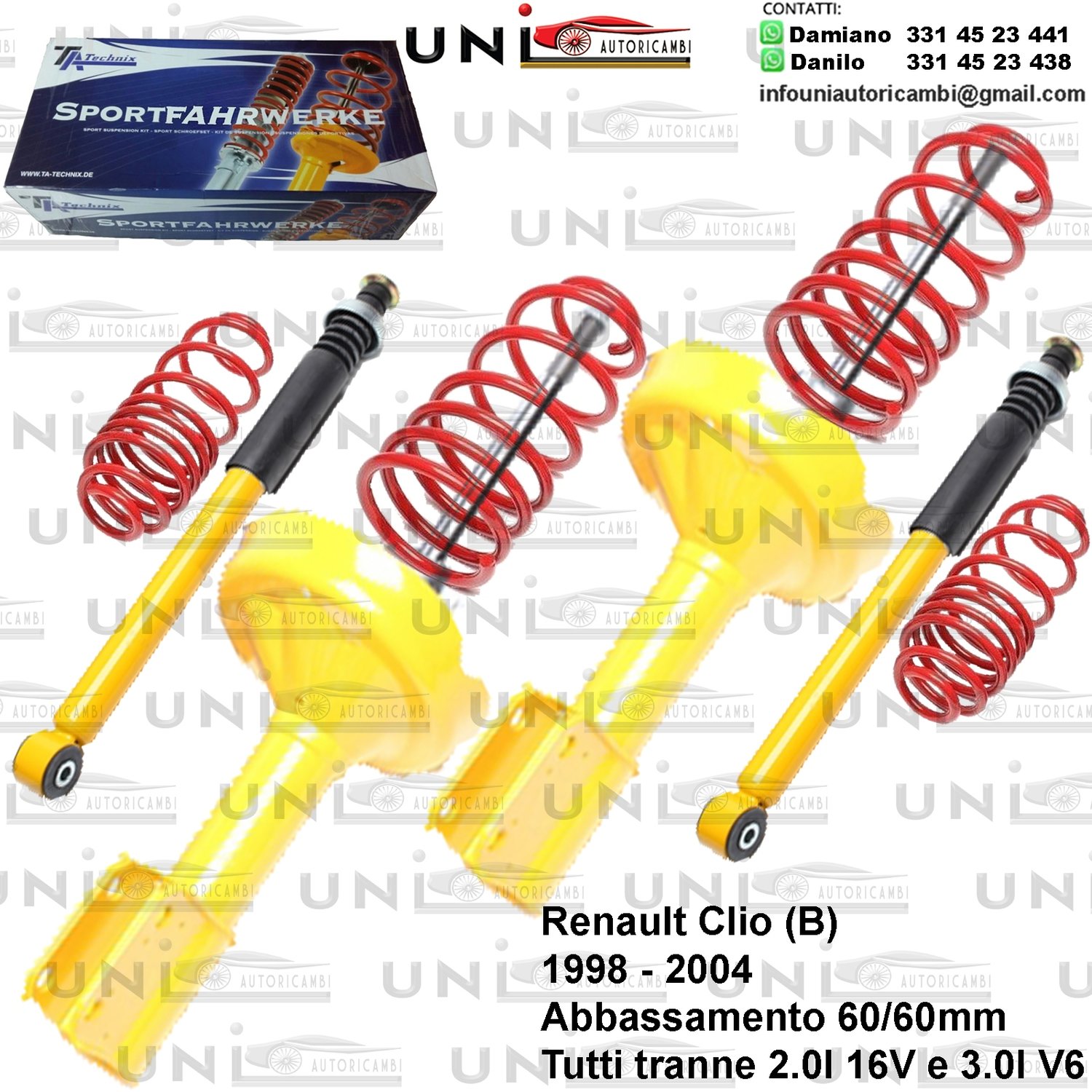 Kit Assetto Sportivo Fisso Tatechnix Renault Clio (B) da 1998 a 2004