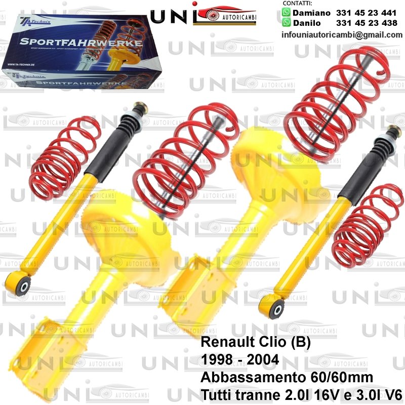 Kit Assetto Sportivo Fisso Tatechnix Renault Clio (B) da 1998 a 2004