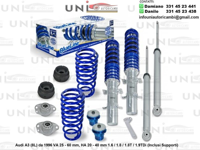 Assetto a Ghiera Regolabile Audi A3 (8L) 1.6 / 1.8 / 1.8T / 1.9TDi da 1996