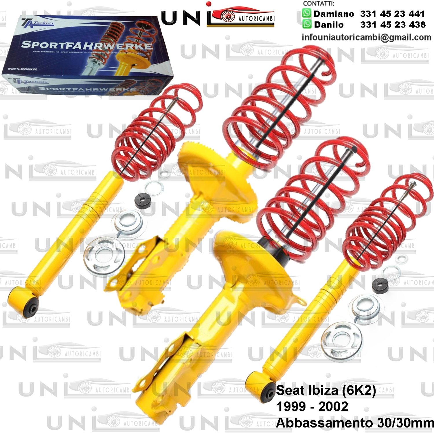 Kit Assetto Sportivo Fisso Tatechnix Seat Ibiza (6K) da 1993 a 1999