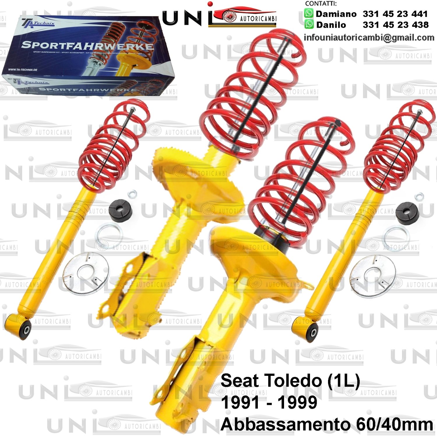 Kit Assetto Sportivo Fisso Tatechnix Seat Toledo (1L) da 1991 a 1999
