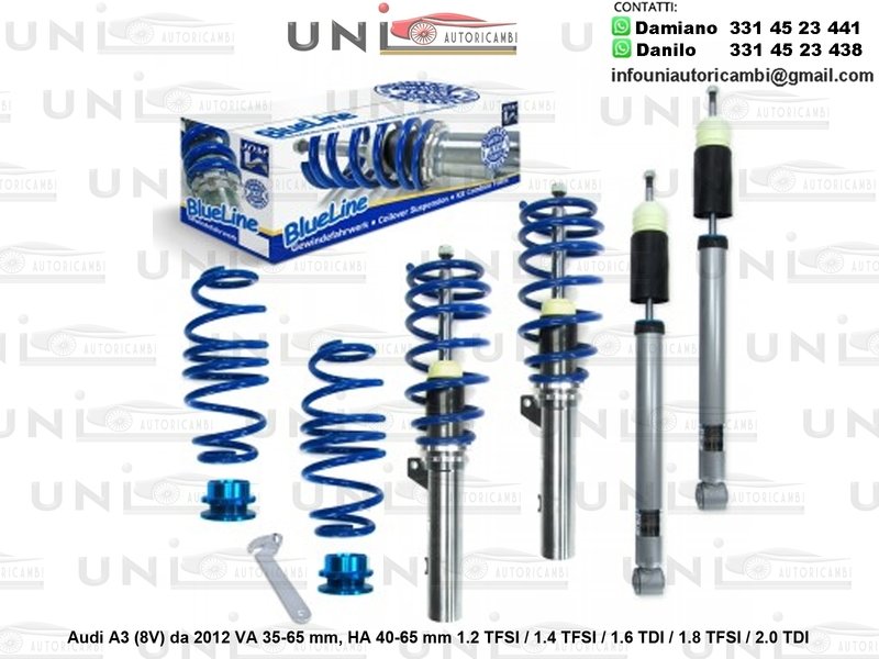 Assetto a Ghiera Regolabile Audi A3 (8V) 1.2 TFSI / 1.4 TFSI / 1.6 TDI / 1.8 TFSI / 2.0 TDI da 2012