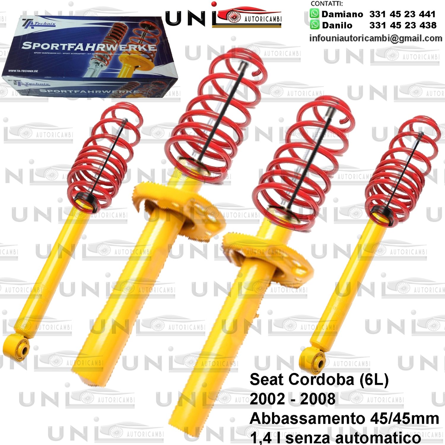 Kit Assetto Sportivo Fisso Tatechnix Seat Cordoba (6L) da 2002 a 2008