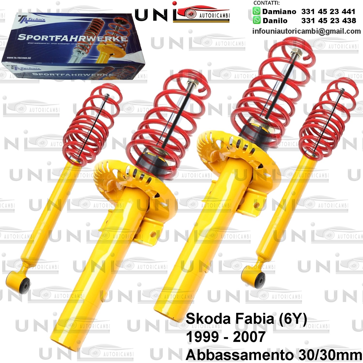 Kit Assetto Sportivo Fisso Tatechnix Skoda Fabia (6Y) da 1999 a 2007