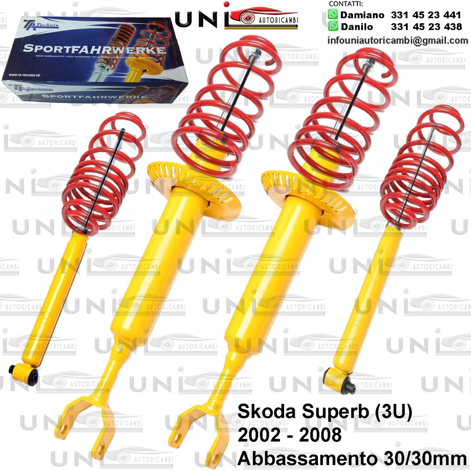 Kit Assetto Sportivo Fisso Tatechnix Skoda Superb (3U) da 2002 a 2008