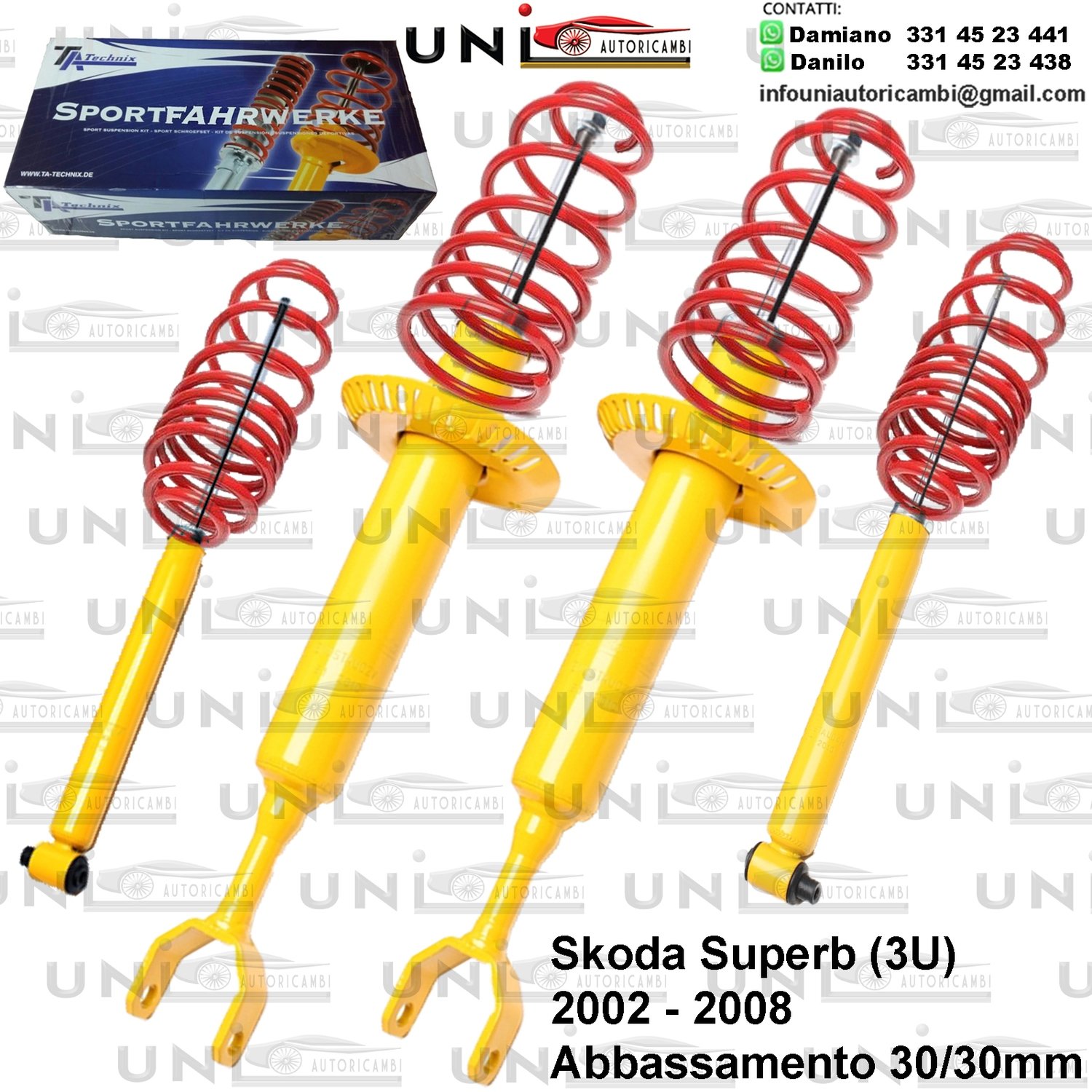 Kit Assetto Sportivo Fisso Tatechnix Skoda Superb (3U) da 2002 a 2008