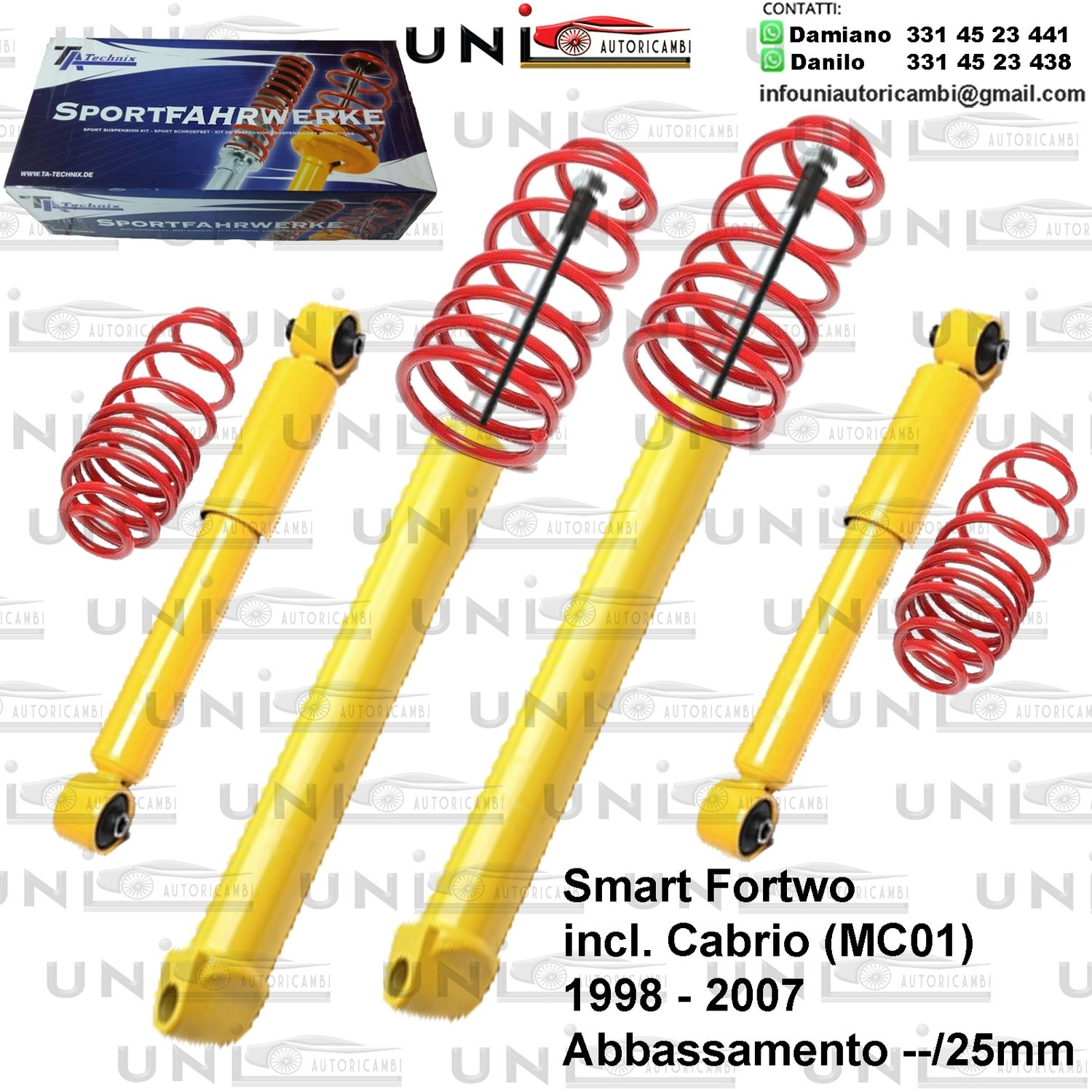 Kit Assetto Sportivo Fisso Tatechnix Smart Fortwo (MC01) da 07.1998 a 02.2007
