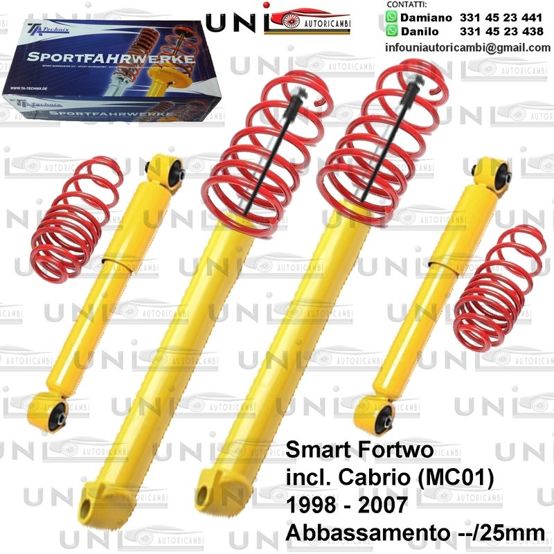 Kit Assetto Sportivo Fisso Tatechnix Smart Fortwo (MC01) da 07.1998 a 02.2007