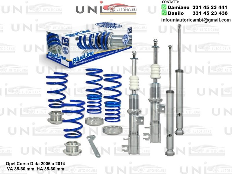 Assetto a Ghiera Regolabile 4 Ammortizzatori Sportivi Molle Opel Corsa D da 2006 a 2014