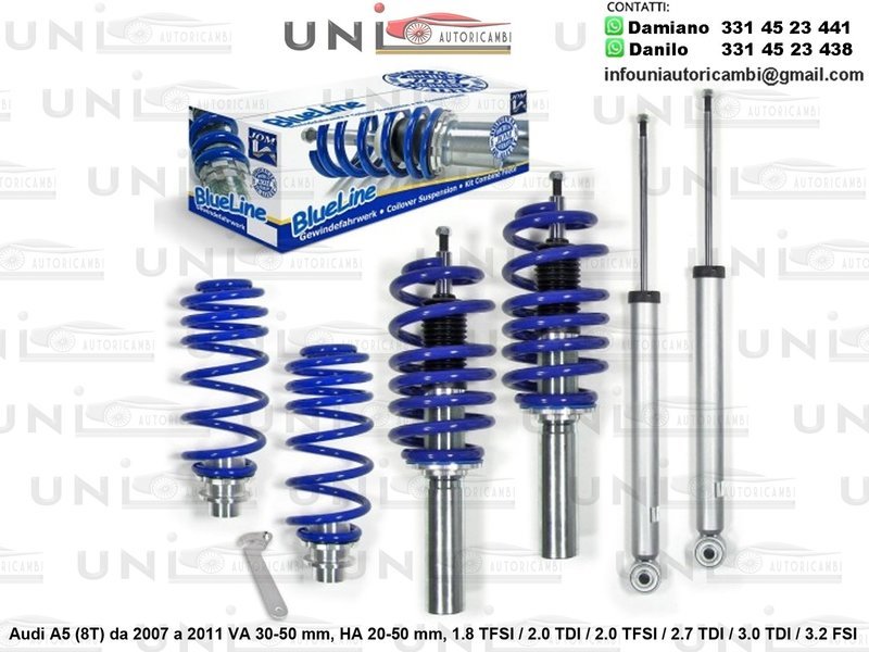 Assetto a Ghiera Regolabile Audi A5 (8T) 1.8 TFSI / 2.0 TDI / 2.0 TFSI / 2.7 TDI / 3.0 TDI / 3.2 FSI da 2007 a 2011