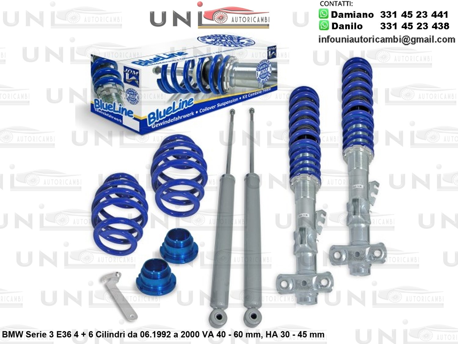 Assetto a Ghiera Regolabile BMW Serie 3 E36 4 + 6 Cilindri da 06.1992 a 2000
