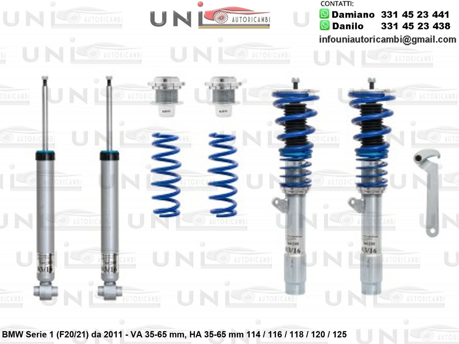 Assetto a Ghiera Regolabile BMW Serie 1 (F20/21) 114 / 116 / 118 / 120 / 125 da 2011 -