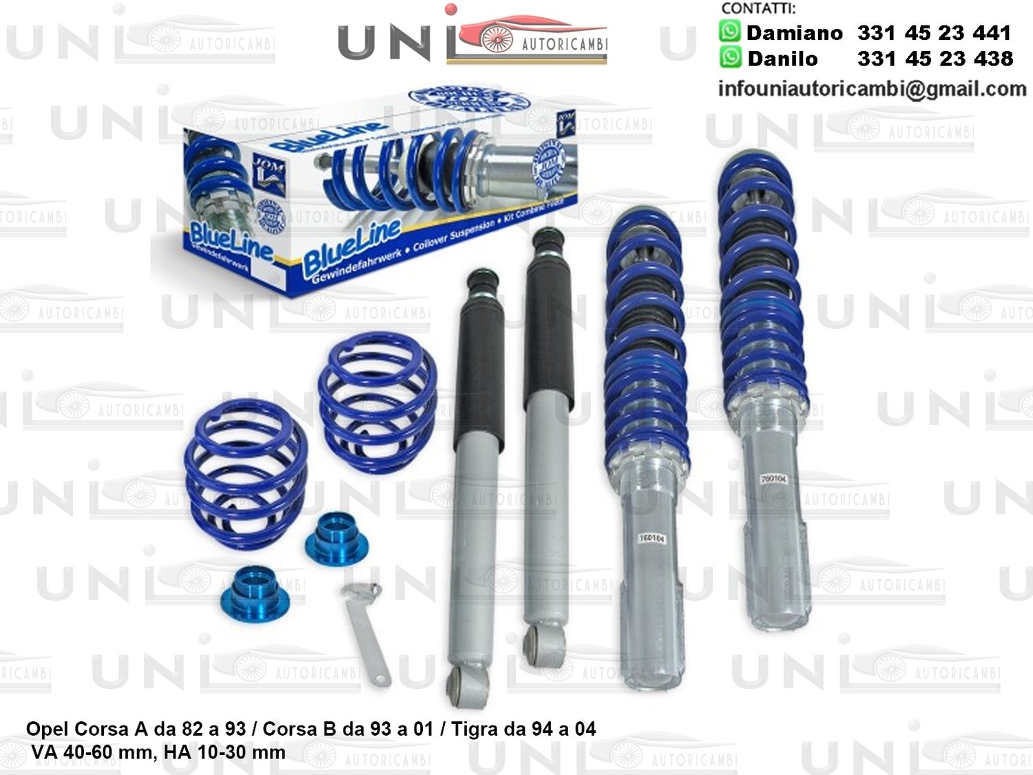 Assetto a Ghiera Regolabile Opel Corsa A da 10.1982 a 03.1993 / Opel Corsa B da 03.1993 a 10.2001 / Tigra da 11.1994 a 2004