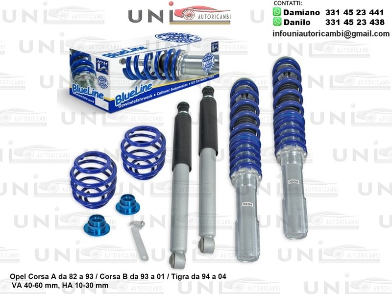 Assetto a Ghiera Regolabile Opel Corsa A da 10.1982 a 03.1993 / Opel Corsa B da 03.1993 a 10.2001 / Tigra da 11.1994 a 2004