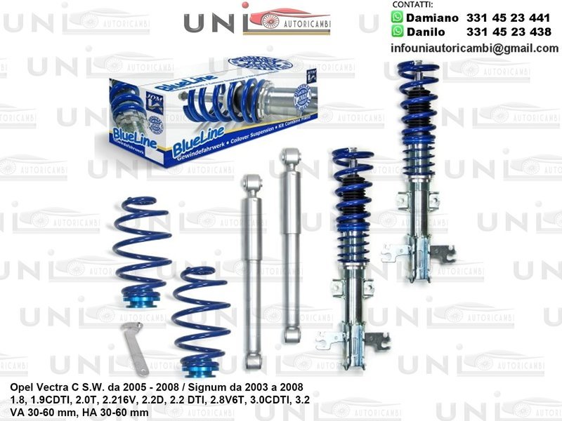 Assetto a Ghiera Regolabile Opel Vectra C S.W. da 2005 a 2008 / Signum da 2003 a 2008 1.8, 1.9CDTI, 2.0T, 2.216V, 2.2D, 2.2 DTI, 2.8V6T, 3.0CDTI, 3.2