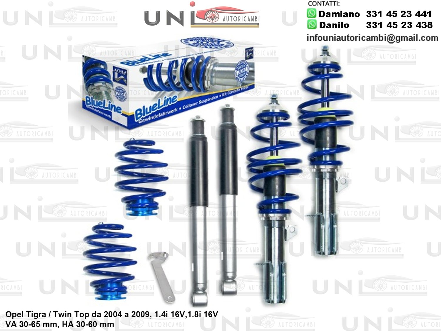 Assetto a Ghiera Regolabile Opel Tigra / Twin Top da 2004 a 2009 1.4i 16V / 1.8i 16V