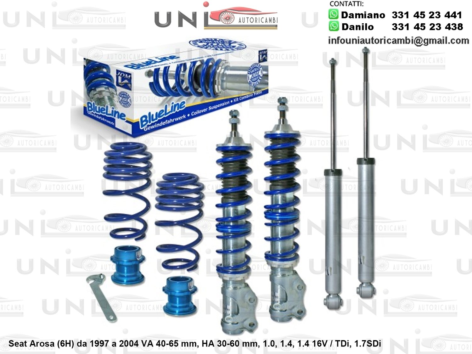 Assetto a Ghiera Regolabile Seat Arosa (6H) da 1997 a 2004 1.0, 1.4, 1.4 16V / TDi, 1.7SDi